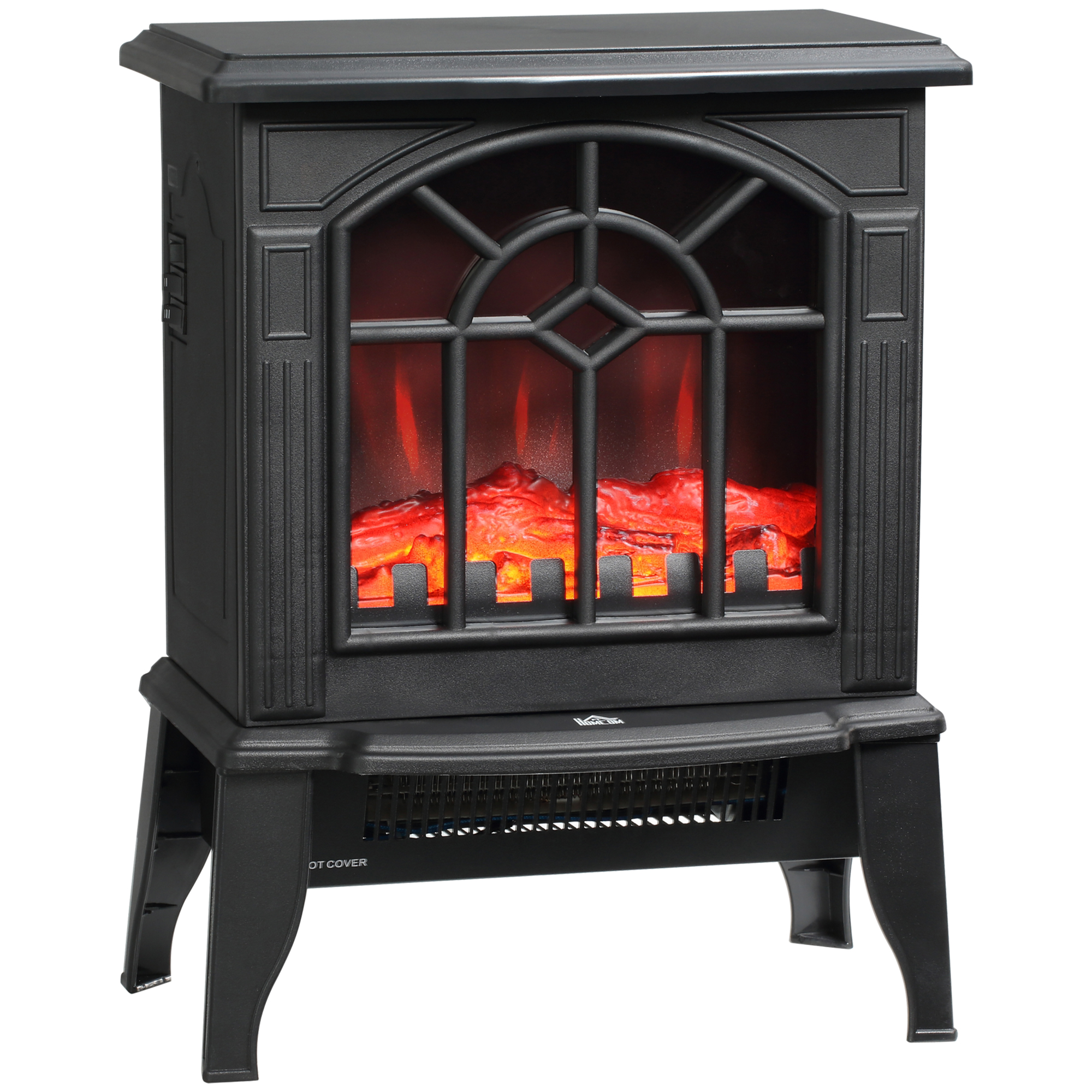 HomCom 16 in x 14.5 in 1500W Freestanding Indoor Electric Fireplace Heater, 9.3 lb - image 1 of 9
