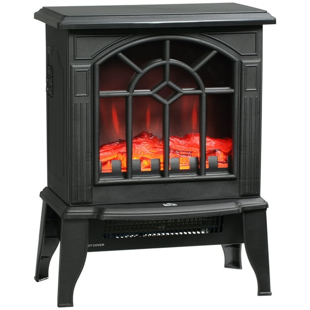 HomCom 16 in x 14.5 in 1500W Freestanding Indoor Electric Fireplace Heater, 9.3 lb