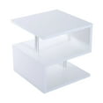 thumbnail image 1 of HomCom 20" Modern Designer S-Shaped Multi Level Accent End Table Shelf - White, 1 of 7