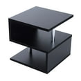 thumbnail image 1 of HomCom 20" Modern S-Shaped Multi Level Accent End Table, Black, 1 of 6