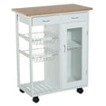 thumbnail image 1 of HomCom 28" Rolling Kitchen Trolley Serving Cart Storage, White, 1 of 10