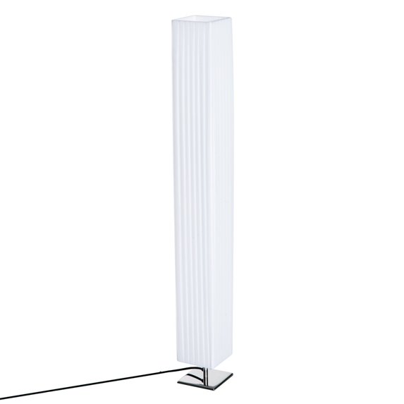 HomCom 48" Modern Free Standing Rectangle Floor Lamp With Linen Shade - White