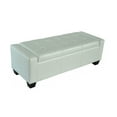 thumbnail image 1 of HomCom 51" Faux Leather Unique Tufted Storage Bench Ottoman - Cream White, 1 of 10
