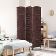 thumbnail image 1 of HOMCOM 6' Tall Wicker Weave 3 Panel Room Divider Privacy Screen - Brown, 1 of 9