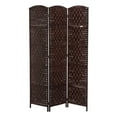 thumbnail image 1 of HomCom 6' Tall Wicker Weave 3 Panel Room Divider Privacy Screen - Chestnut Brown, 1 of 9