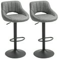 thumbnail image 1 of HomCom Bar Stool with Adjustable Height & 360-Degree Swivel, Grey, Set of 2, 1 of 9