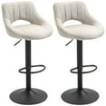 thumbnail image 1 of HomCom Bar Stool with Adjustable Height & 360-Degree Swivel, White, Set of 2, 1 of 9