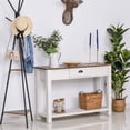 thumbnail image 1 of HOMCOM Console Side Entryway Table with Storage Drawer, Bottom Shelf, and Strong Sturdy Construction, White, 1 of 9