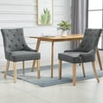 thumbnail image 1 of HomCom Dining Chair, Set of 2, Light Gray, 1 of 9