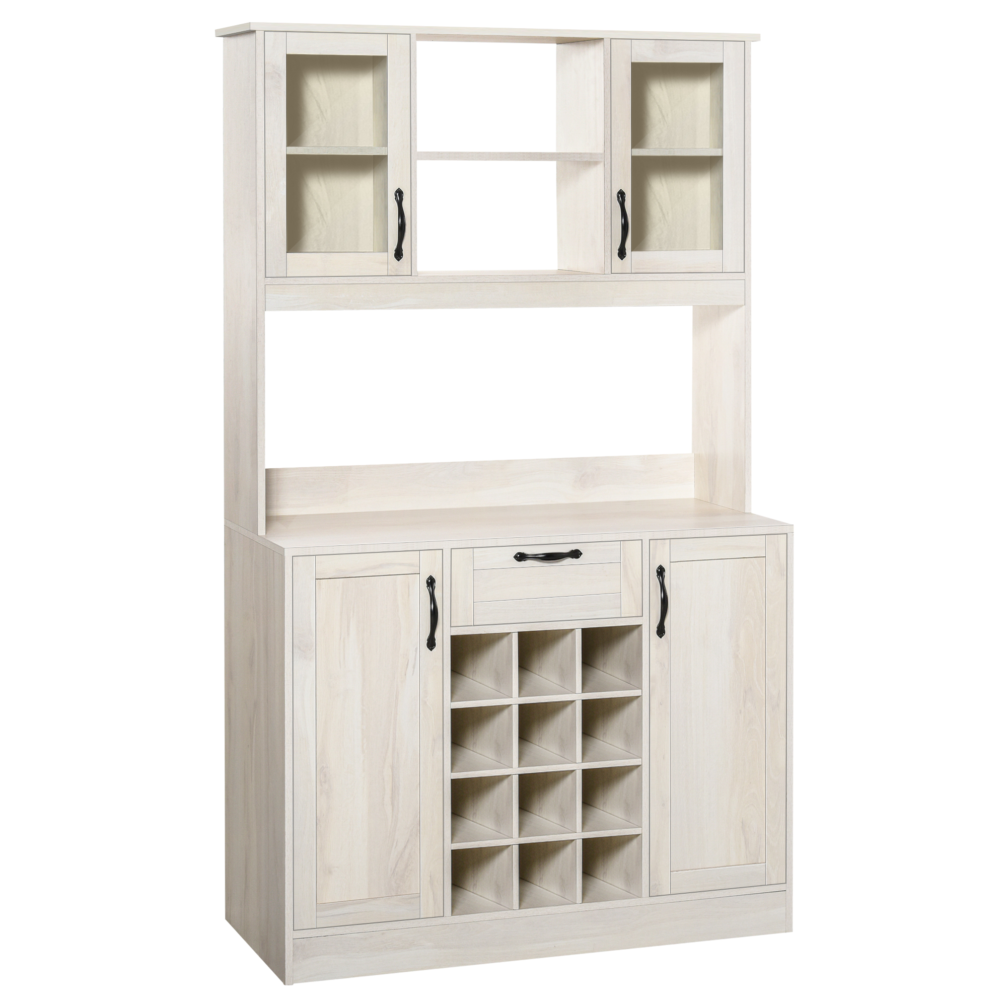 Kitchen Buffet Hutch Cupboard with Utility Drawer, 4 Door