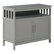 HomCom Kitchen Console Table/Buffet Sideboard/Wooden Storage Table with 2-Level Cabinet and Open Shelf, Grey