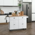 thumbnail image 1 of HomCom Kitchen Wood Rolling Storage Island, 1 of 10