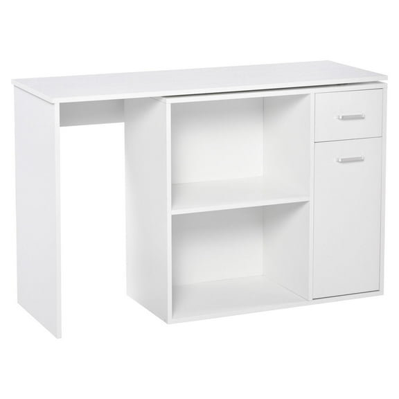 HomCom L Shaped Computer Desk Workstation with Storage Shelves and Cabinet for Home & Office Contemporary Style