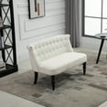 thumbnail image 1 of HomCom Loveseat, Cream White, 1 of 9