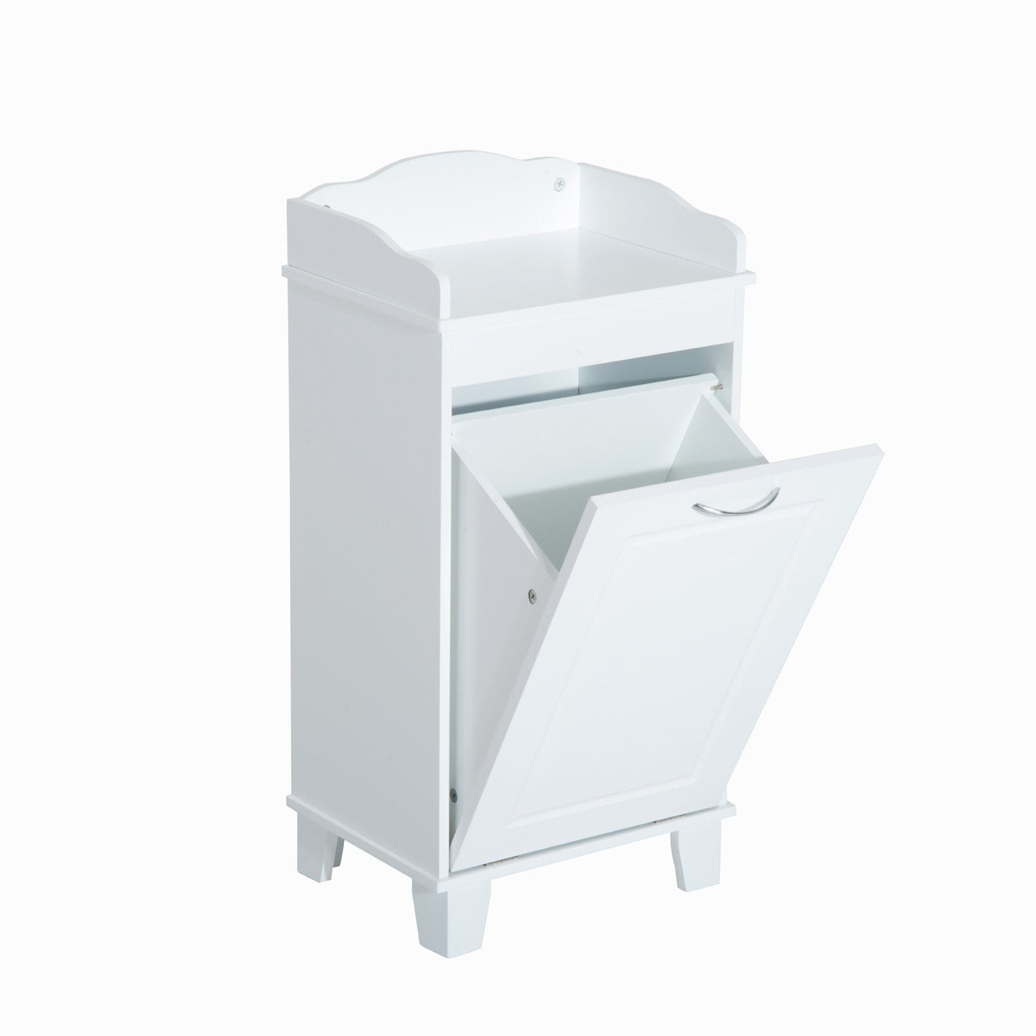 HomCom Modern Country Free Standing Laundry Hamper, White