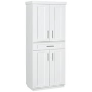 HomCom Modern Kitchen Pantry Freestanding Cabinet Cupboard with Doors and Shelves, Adjustable Shelving