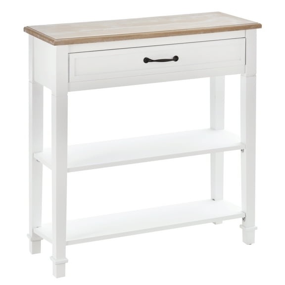 HomCom Modern Style Sofa Console Entry Hallway Table with Multifunctional Design, Sturdy Build, and Large Storage, White