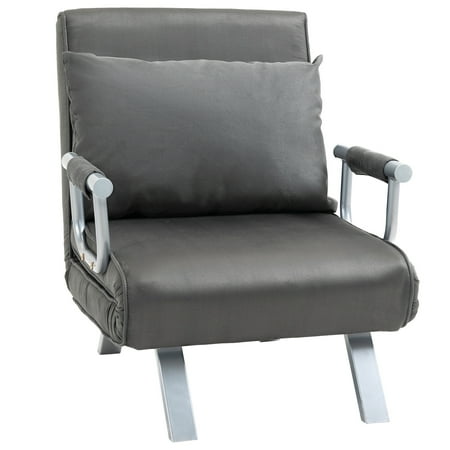 HomCom Suede Convertible Sleeper Chair