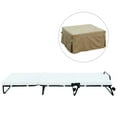 thumbnail image 1 of HomCom Twin Size Folding Convertible Sleeper Bed Ottoman with Slipcover, Beige, 1 of 9
