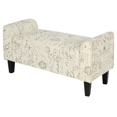 HomCom Upholstered Bench, Beige