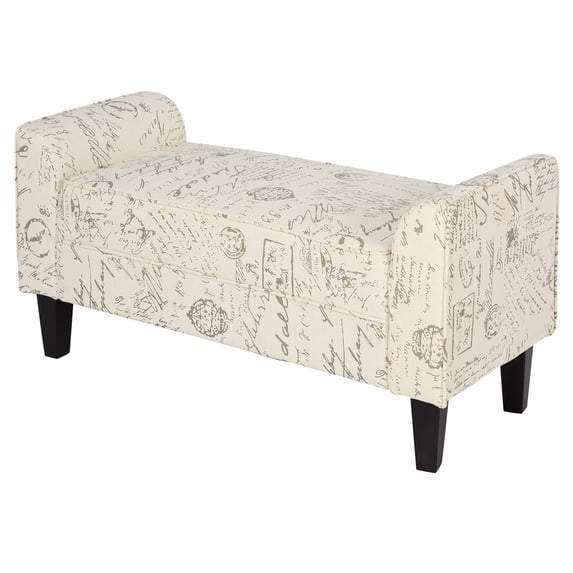 HomCom Upholstered Bench, Beige