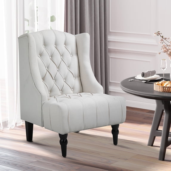 HomCom Wingback Chair, Beige