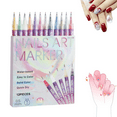 thumbnail image 1 of HomFairy 12 Colors Nail Art Pens Set, 2025 New Nail Art Markers for Gel Nails, DIY Nail Art Marker Drawing Painting Liner Pen Nail Art Tools, 1 of 8