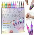 thumbnail image 1 of HomFairy 12 Colors Nail Art Pens Set, Nail Art Markers Polish Pen for 3D, Drawing Painting Liner Brush for DIY Beauty Adorn Manicure Tools, 1 of 8