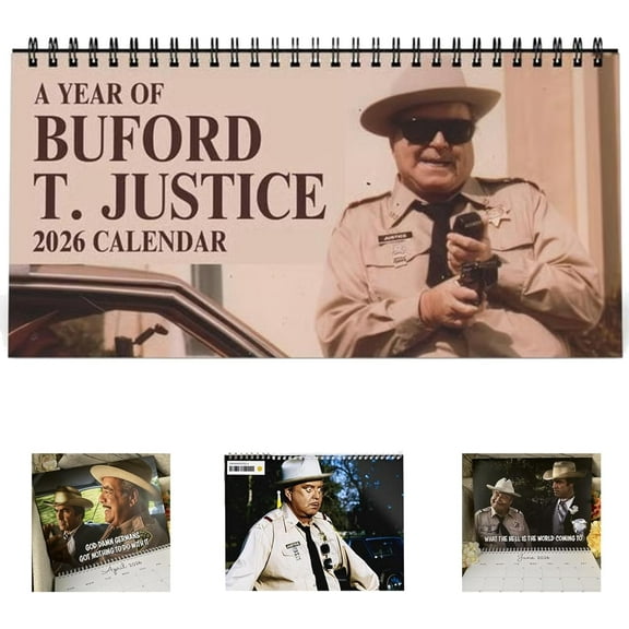 HomFairy Sheriff Buford Inspired Wall Calendar 2026 - Smokeyy and the Badiit Theme - Retro Humor Movie Art Gift, Unique Christmas & Holiday Gift Idea, Home Office Decor