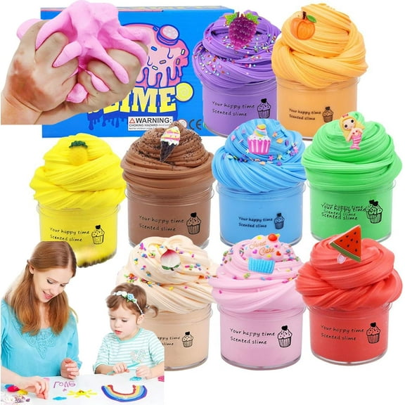 HomFairy Super Clay Slime DIY Soft & Squishy Clay Scented Slime Sensory, Butter Slimes Kit, Non-Sticky Stretchy Fluffy Slimes