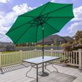 thumbnail image 1 of HomGarden 10FT Outdoor Solar Patio Umbrella, 32LED Lights 8 Aluminum Ribs, Fade-Resistant, Green, 1 of 10