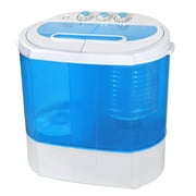 HomGarden 10lbs Capacity Compact Top-Load Washing Machine, Mini Twin Tub Washer Spin Dryer, Blue