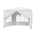 thumbnail image 1 of HomGarden 10x10FT Outdoor Gazebo Canopy Wedding Party Tent W/4 Removable Walls & Windows, White, 1 of 9