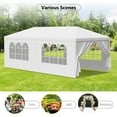 thumbnail image 1 of HomGarden 10x20FT Outdoor Gazebo Canopy Wedding Party Tent  W/ 6 Removable Walls, 10' W, White, 1 of 11