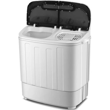 HomGarden 13lbs 2 in1 Compact Top-Load Washing Machine, Mini Twin Tub W/Wash & Spin Dry Cycle, White
