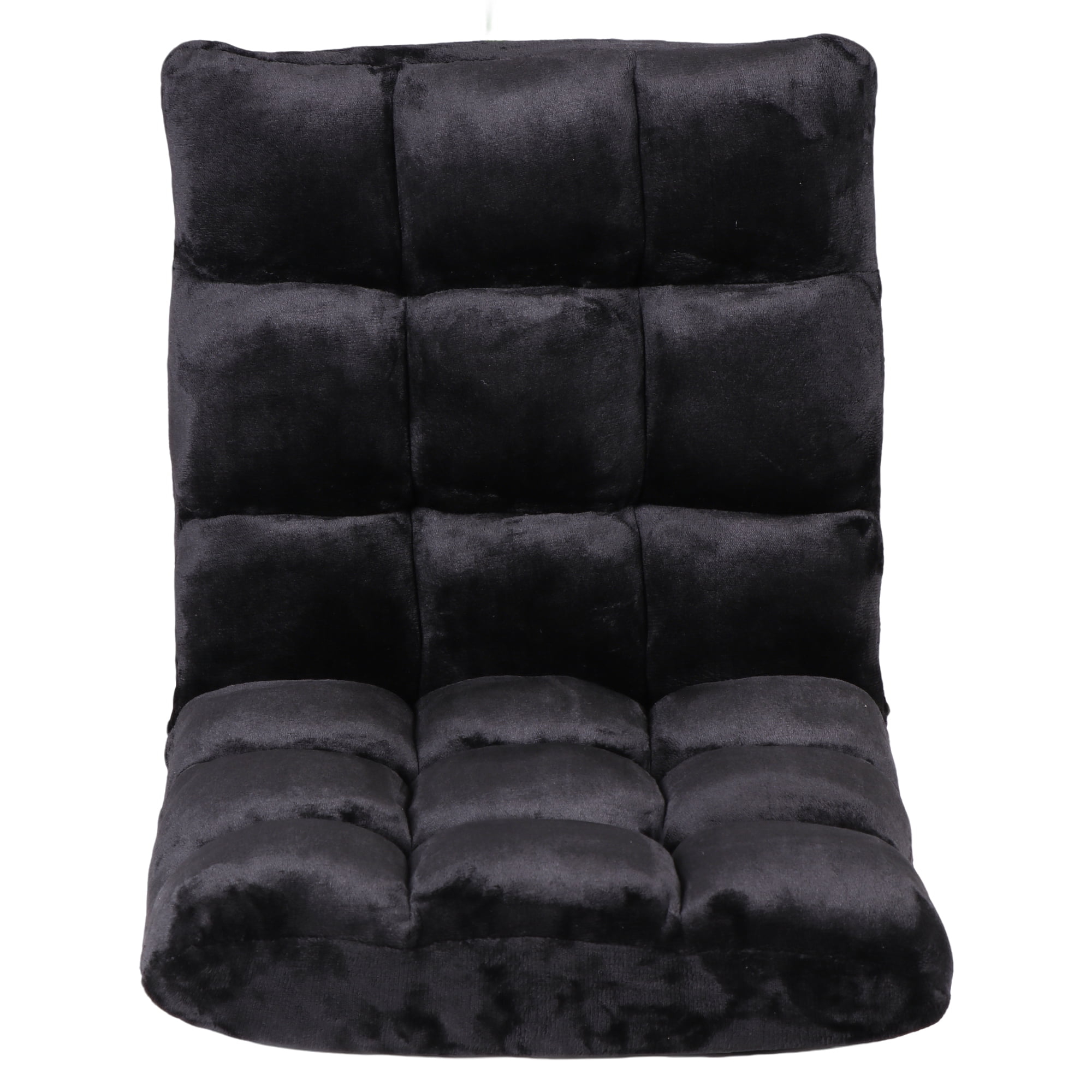 HomGarden 14-Position Adjustable Floor Chair Padded Folding Gaming Sofa Chair Black
