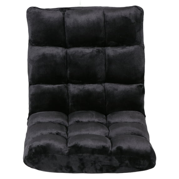 HomGarden 14-Position Adjustable Floor Chair Padded Folding Gaming Sofa Chair Black