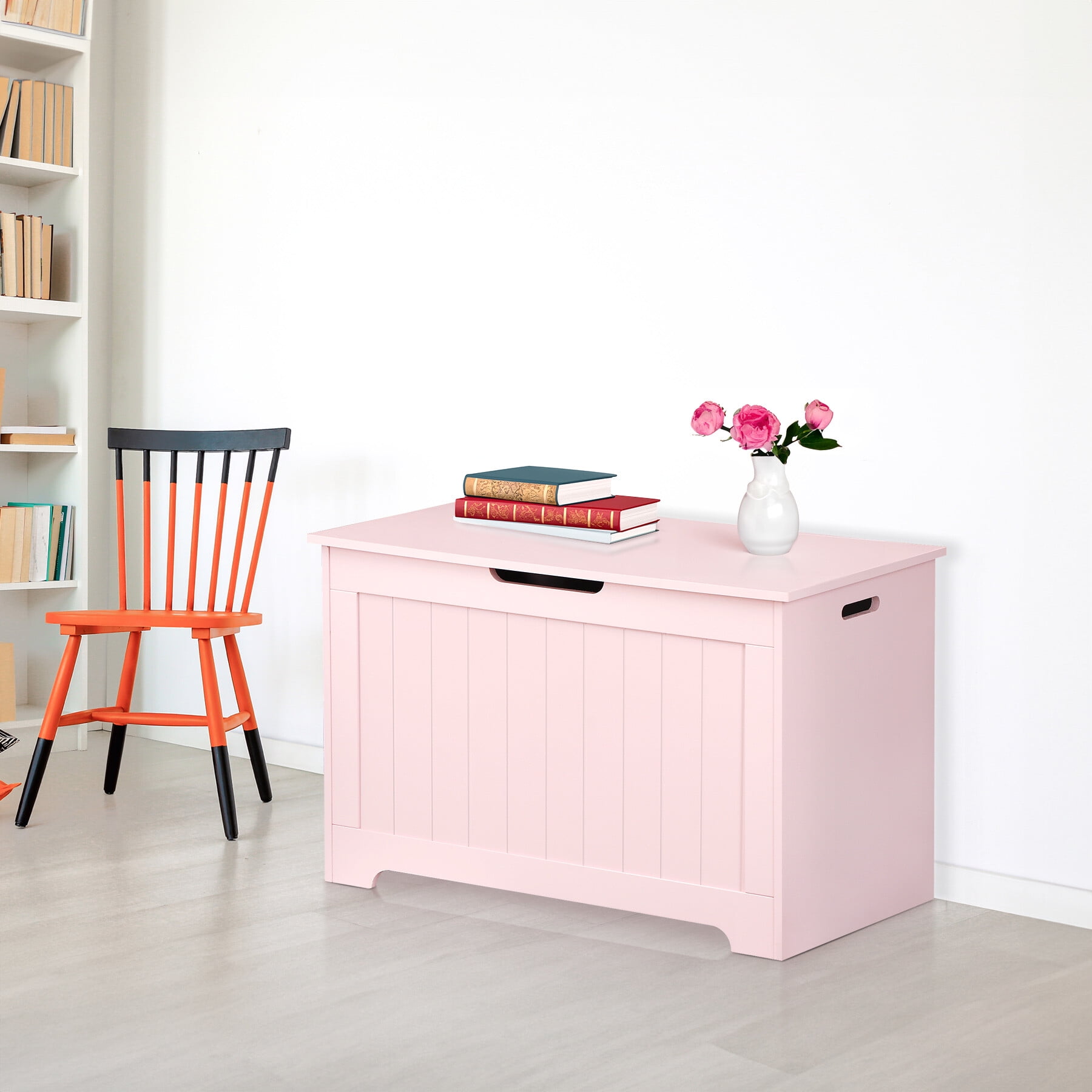 Wooden pink best sale toy box