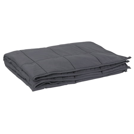 HomGarden 15lbs Weighted Blanket 48"x72"- Breathable Cotton & Premium Glass Beads, Twin-Size 140-160lbs for Adults Children, Grey