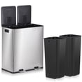 thumbnail image 1 of HomGarden 16 Gallon Dual Compartment Trash Can Stainless Steel Step Garbage Can Home Kitchen, 1 of 13