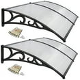 thumbnail image 1 of HomGarden 2 Pack 40’’x80’’ Outdoor Window Door Awnings Canopy W/Bracket, Clear, 1 of 10