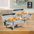 thumbnail image 1 of HomGarden 2 Pack Foldable 8QT Chafing Dish, Stainless Steel Buffet Chafer W/2 Fuel Holders, Silver, 1 of 11