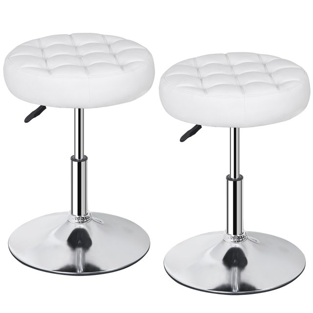 HomGarden 2 Pack Modern Tufted Adjustable Vanity Stool 360° Swivel