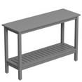 thumbnail image 1 of HomGarden 2-Shelf Wooden Patio Console Table 48-in Accent Table for Indoor Outdoor Garden – Max.440lbs, Gray, 1 of 11