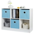 thumbnail image 1 of HomGarden 2-Tier 6 Cubes Storage Organizer 3 Shelves, Wooden Cabinet with 3 Drawers Home, White, 1 of 10