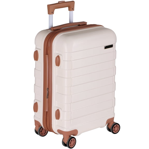 HomGarden 22-inch Carry on Luggage Hardside Expandable Travel Suitcase Spinner TSA Lock, White