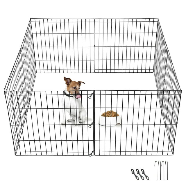 HomGarden 24'' Height Pet Playpen, Durable 8Panel Metal Dog Fence