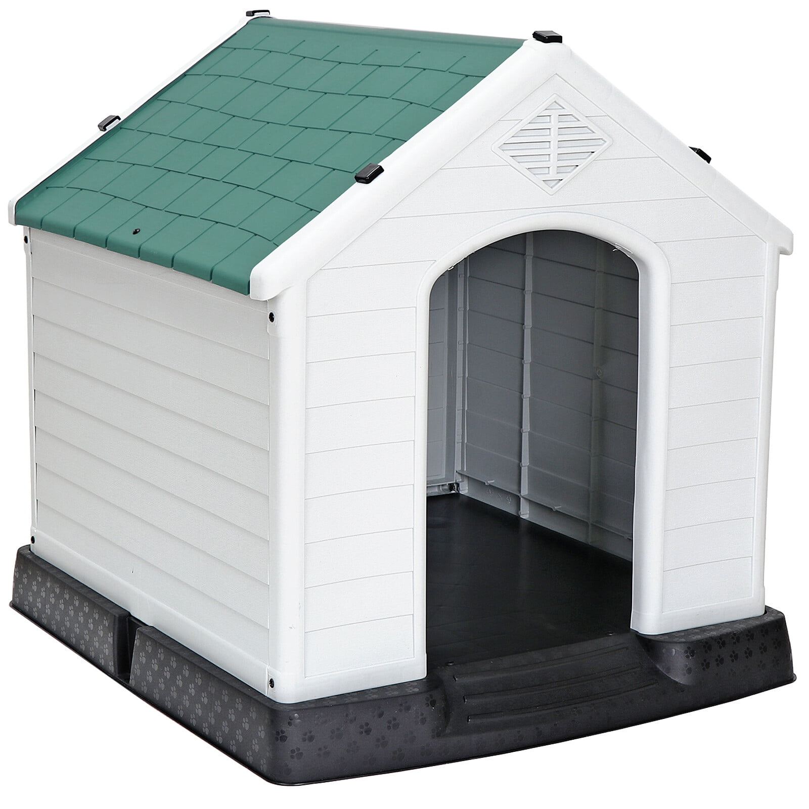 HomGarden 28-inch Plastic Dog House Medium Pet Puppy Shelter Kennel Waterproof  W/Air Vents, Green