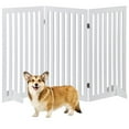 thumbnail image 1 of HomGarden 3 Panels 36-in Extra Tall Pet Gog Gate Foldable W/Support Leg for Doorways Stairs, White, 1 of 10