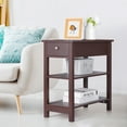 thumbnail image 1 of HomGarden 3 Tier Small End Table Modern Narrow Rectangle Sofa Side Table W/Drawer, Espresso, 1 of 9